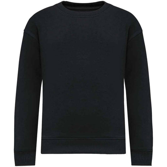 Black - Front - Native Spirit Childrens-Kids Round Neck Oversized Sweatshirt