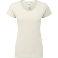 Natural - Front - Fruit of the Loom Womens-Ladies Iconic 195 T-Shirt