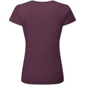 Dark Plum - Back - Fruit of the Loom Womens-Ladies Iconic 195 T-Shirt