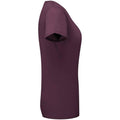 Dark Plum - Side - Fruit of the Loom Womens-Ladies Iconic 195 T-Shirt