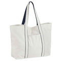 Soft White-French Navy - Front - Westford Mill Large Tote Bag