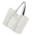 Soft White-French Navy - Back - Westford Mill Large Tote Bag