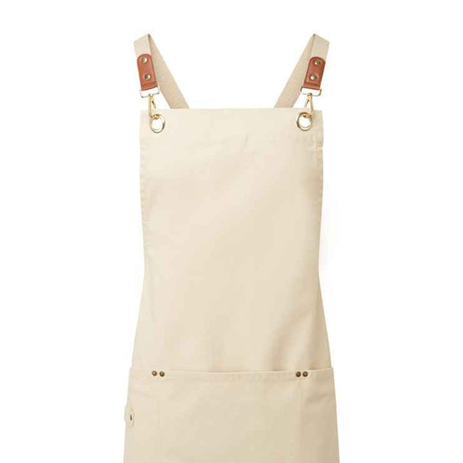 Natural - Side - Premier Cross Back Clip Bib Apron