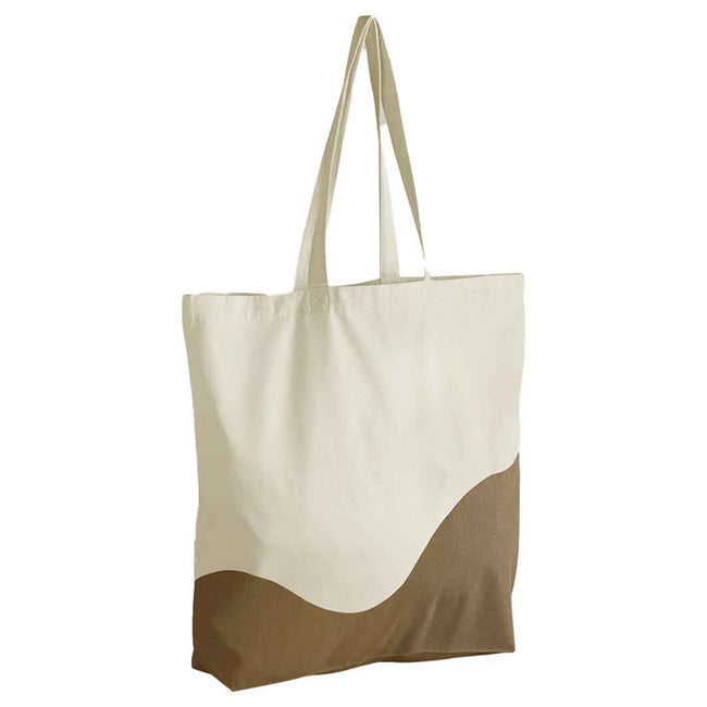 Natural-Caramel - Front - Westford Mill Unisex Adult Wave Organic Cotton Maxi Tote Bag