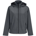 Charcoal - Front - SOLS Womens-Ladies Race Hooded Soft Shell Jacket
