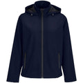 French Navy - Front - SOLS Womens-Ladies Race Hooded Soft Shell Jacket