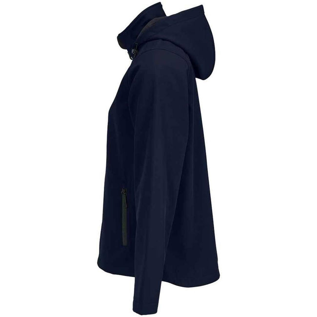 French Navy - Side - SOLS Womens-Ladies Race Hooded Soft Shell Jacket