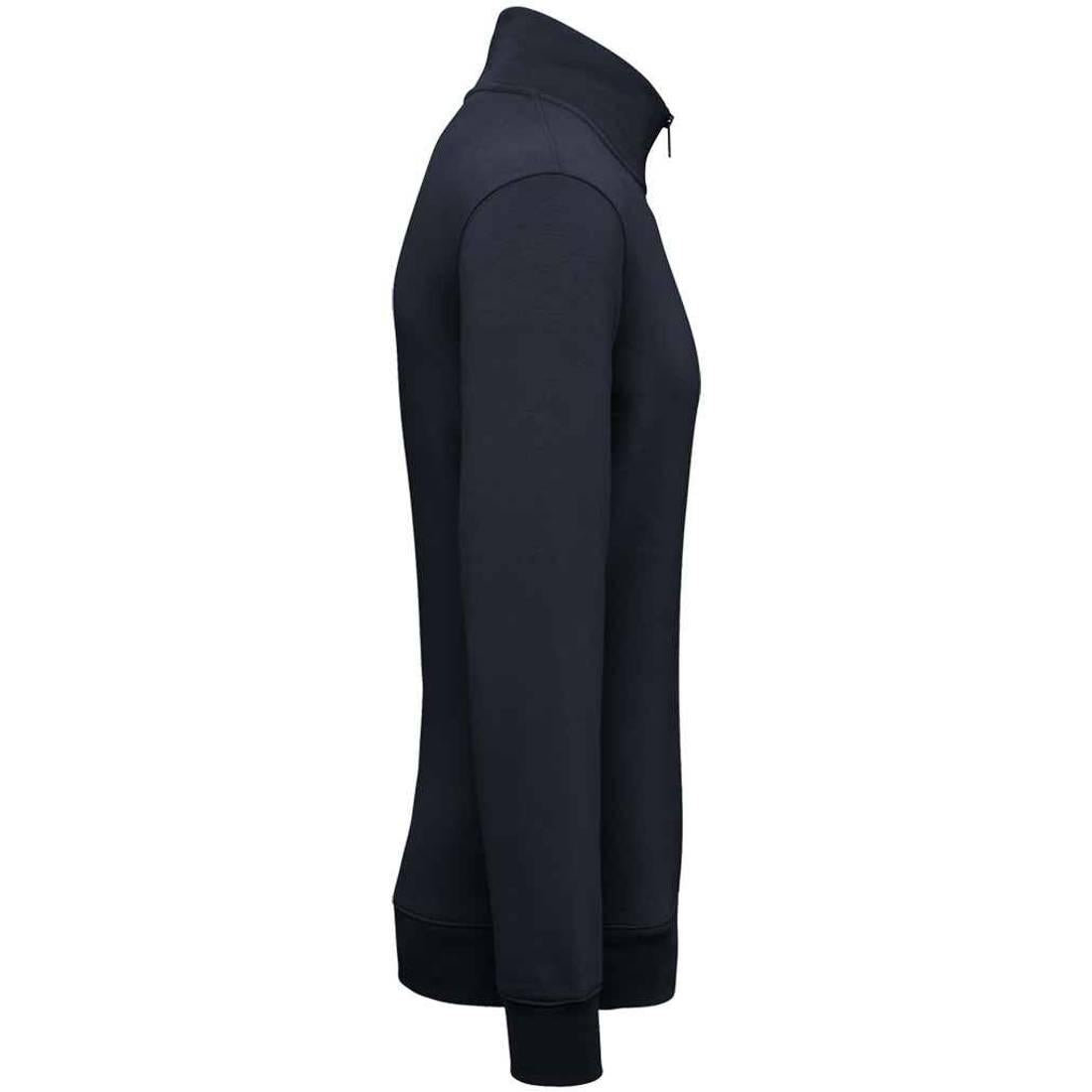 Navy - Side - Native Spirit Mens Quarter Zip Sweatshirt