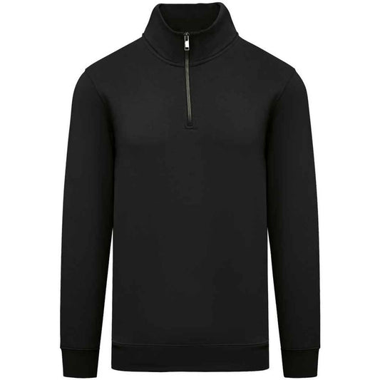 Black - Front - Native Spirit Mens Quarter Zip Sweatshirt