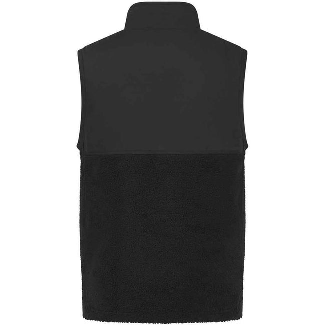Black - Back - Front Row Unisex Adult Sherpa Recycled Gilet