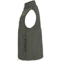 Dark Olive - Side - Front Row Unisex Adult Sherpa Recycled Gilet