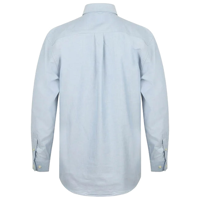Light Blue - Back - Henbury Mens Cotton Feel CoolPlus Short-Sleeved Formal Shirt