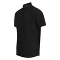 Black - Side - Henbury Mens Cotton Feel CoolPlus Short-Sleeved Formal Shirt