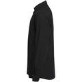 Black - Side - Henbury Mens Cotton CoolPlus Long-Sleeved Formal Shirt