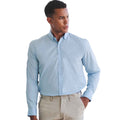 Light Blue - Back - Henbury Mens Cotton CoolPlus Long-Sleeved Formal Shirt