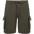 Washed Organic Khaki - Front - Native Spirit Mens French Terry Washed Cargo Shorts