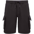 Washed Black - Front - Native Spirit Mens French Terry Washed Cargo Shorts