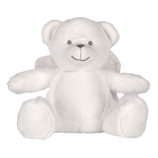 White - Front - Mumbles Printme Mini Angel Bear Plush Toy