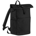 Black - Back - Bagbase Premium Roll Top Recycled Backpack