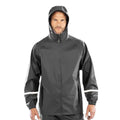 Black - Lifestyle - Result Genuine Recycled Mens Prism PU Waterproof Jacket