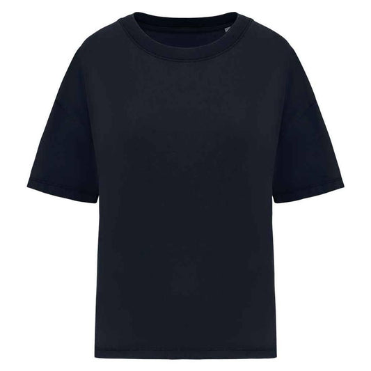 Washed Navy - Front - Native Spirit Womens-Ladies Washed T-Shirt