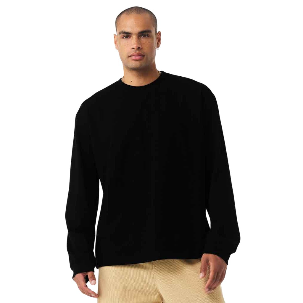 Black - Side - Bella + Canvas Unisex Adult Heavyweight Long-Sleeved T-Shirt