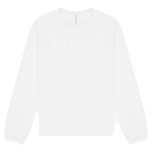 White - Front - Bella + Canvas Unisex Adult Heavyweight Long-Sleeved T-Shirt