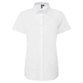 White - Front - Premier Womens-Ladies Supreme Oxford Short-Sleeved Formal Shirt
