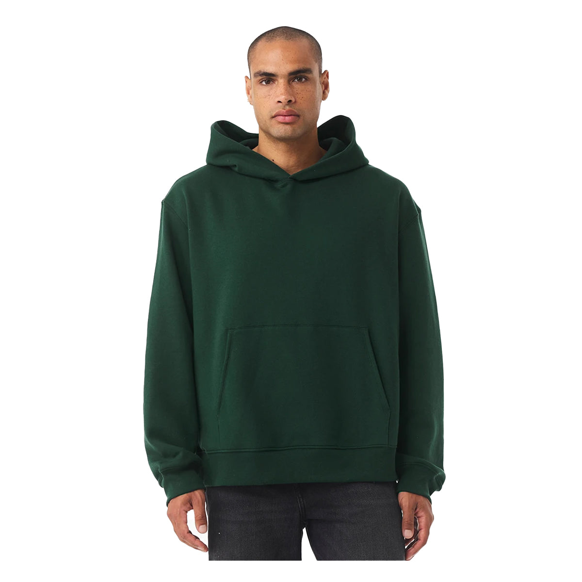 Forest Green - Side - Bella + Canvas Womens-Ladies Heavyweight Pullover Hoodie