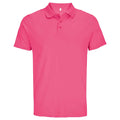 Ribbon Pink - Front - SOLS Unisex Adult Pitcher Recycled Polyester Polo Shirt