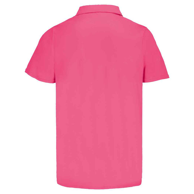 Ribbon Pink - Back - SOLS Unisex Adult Pitcher Recycled Polyester Polo Shirt