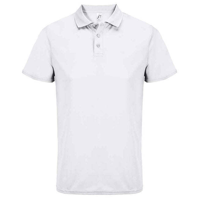 White - Front - SOLS Unisex Adult Pitcher Recycled Polyester Polo Shirt