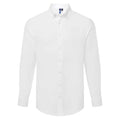 White - Front - Premier Mens Supreme Oxford Long-Sleeved Formal Shirt