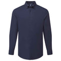 Navy - Front - Premier Mens Supreme Oxford Long-Sleeved Formal Shirt