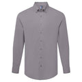 Steel - Front - Premier Mens Supreme Oxford Long-Sleeved Formal Shirt