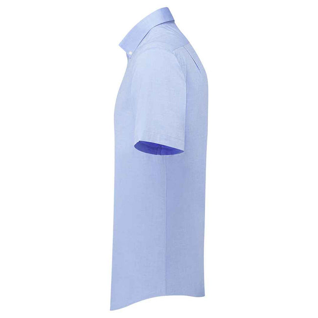 Oxford Blue - Side - Premier Mens Supreme Oxford Short-Sleeved Formal Shirt