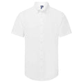 White - Front - Premier Mens Supreme Oxford Short-Sleeved Formal Shirt