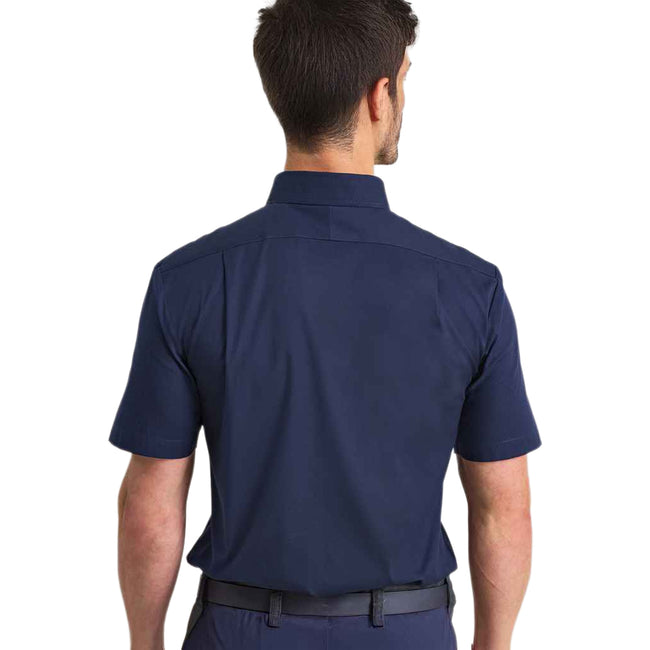 Navy - Back - Premier Mens Supreme Oxford Short-Sleeved Formal Shirt