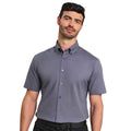 Steel - Back - Premier Mens Supreme Oxford Short-Sleeved Formal Shirt