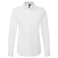 White - Front - Premier Womens-Ladies Supreme Oxford Long-Sleeved Formal Shirt