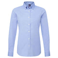 Oxford Blue - Front - Premier Womens-Ladies Supreme Oxford Long-Sleeved Formal Shirt