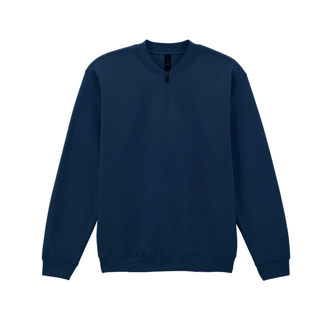 Navy - Front - Gildan Unisex Adult Softstyle Midweight Quarter Zip Sweatshirt