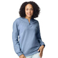 Stone Blue - Side - Gildan Unisex Adult Softstyle Midweight Quarter Zip Sweatshirt