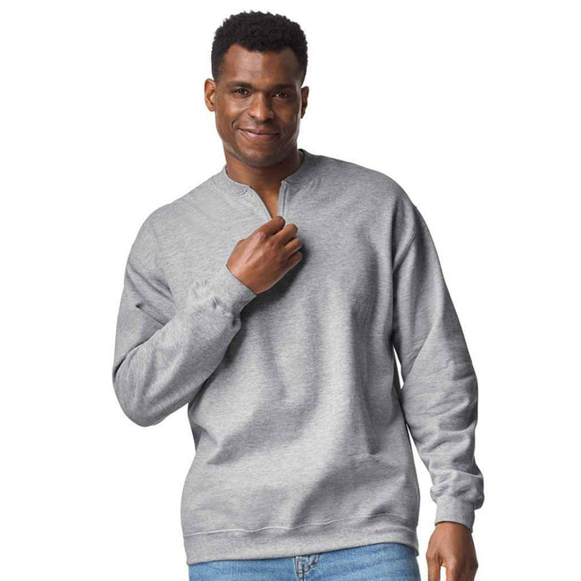 Sport Grey - Side - Gildan Unisex Adult Softstyle Midweight Quarter Zip Sweatshirt