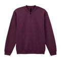 Maroon - Front - Gildan Unisex Adult Softstyle Midweight Quarter Zip Sweatshirt