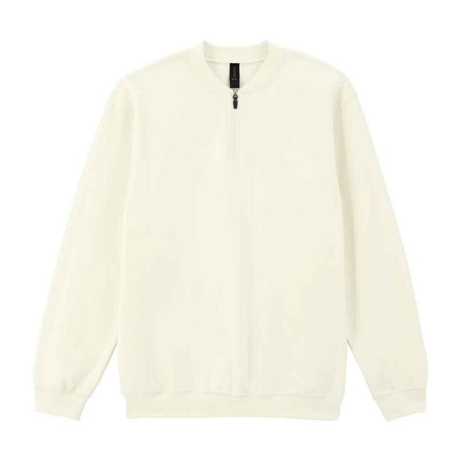Off White - Front - Gildan Unisex Adult Softstyle Midweight Quarter Zip Sweatshirt