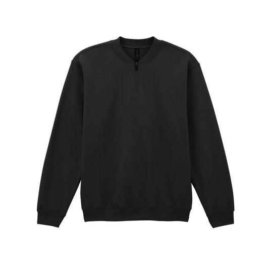 Black - Front - Gildan Unisex Adult Softstyle Midweight Quarter Zip Sweatshirt