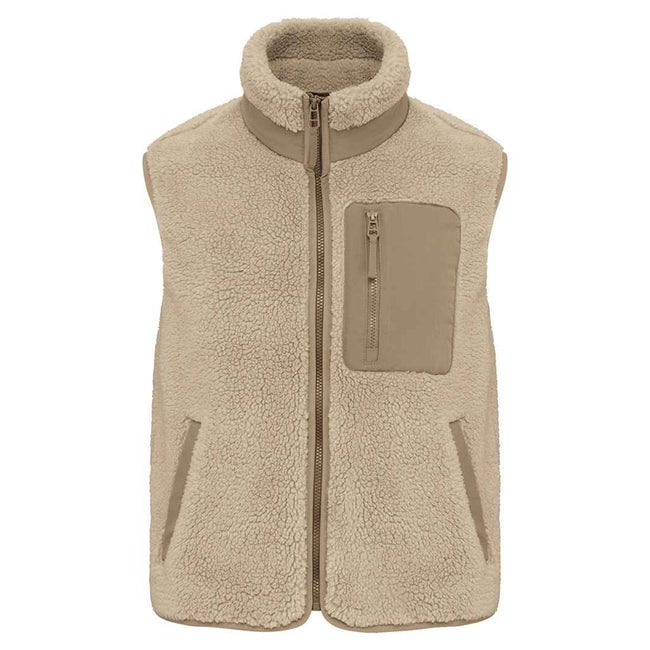 Wet Sand-Driftwood - Front - Native Spirit Unisex Adult Sherpa Body Warmer