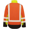 Fluorescent Yellow-Orange-Black - Back - Result Genuine Recycled Mens 3 Tone 3 Layer Printable Safety Soft Shell Jacket