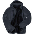 Navy - Side - Result Genuine Recycled Mens Hooded 3 Layer Printable Soft Shell Jacket